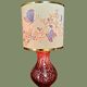 ACCOLAY lamp, ceramic base and Japanese paper lampshade with floral decoration