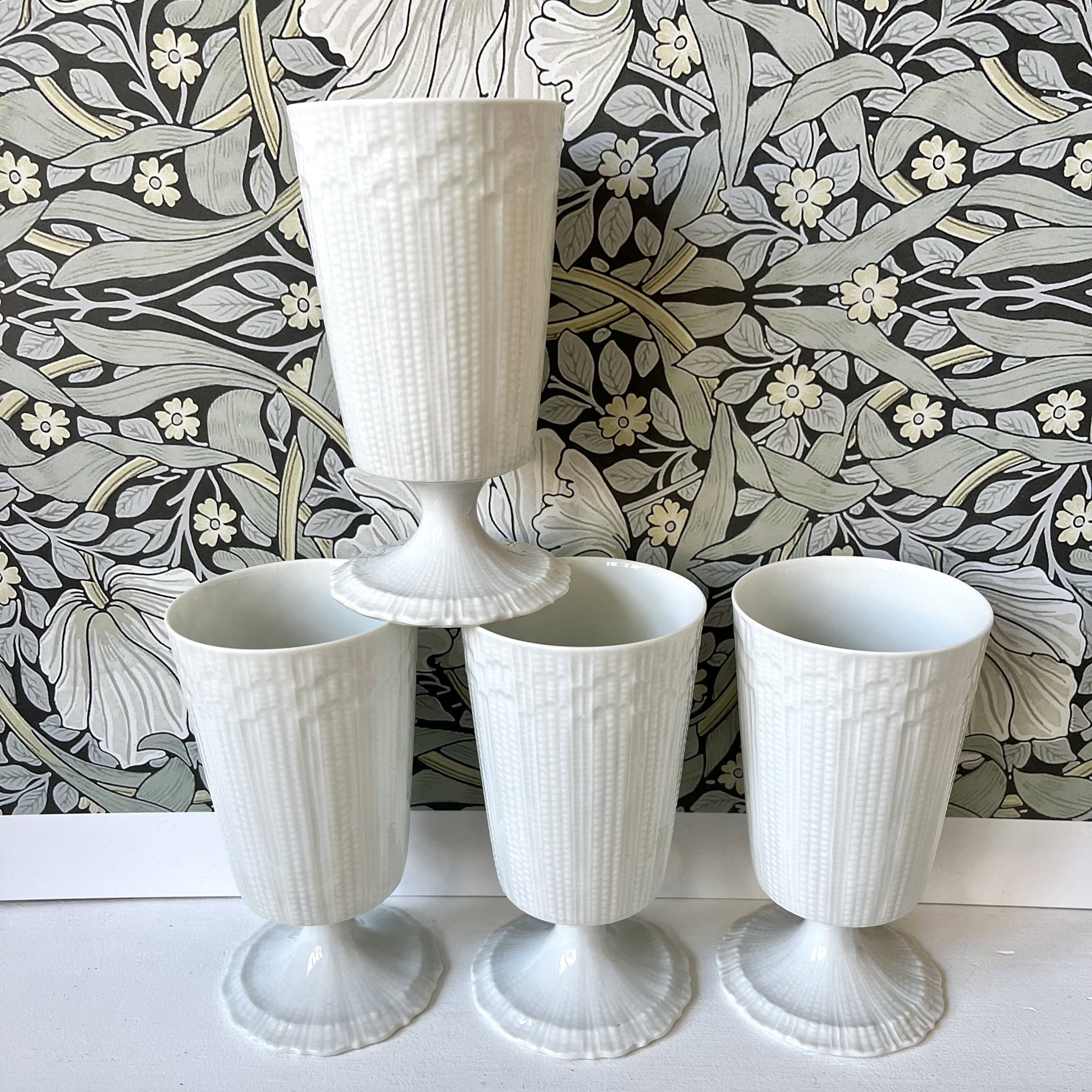 4 Limoges porcelain Mazagran cups
