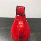 Old red ceramics pitcher vintage 70s