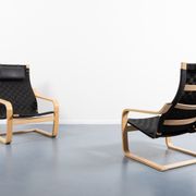 Set of 2 Scandinavian braided sun loungers