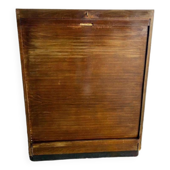 Armoire à compartiments / classeur vintage en bois avec volet roulant