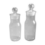 Set 2 old vintage kitchen glass jars