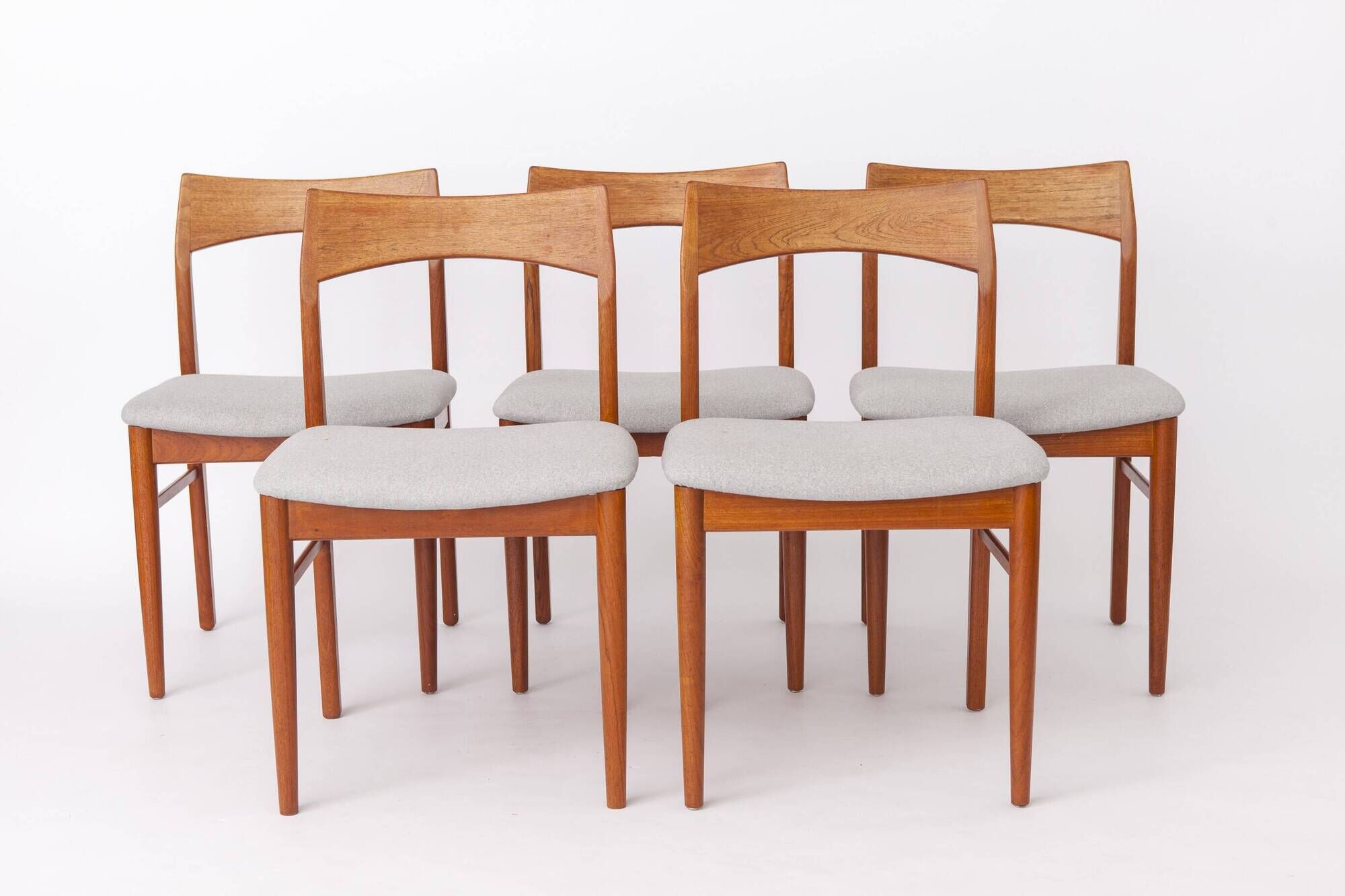 Set of 5 Henning Kjærnulf Teak Dining Chairs, Vejle Stolefabrik, Danish