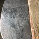 Louis XVI style console in carved wood beige patinated above gray marble