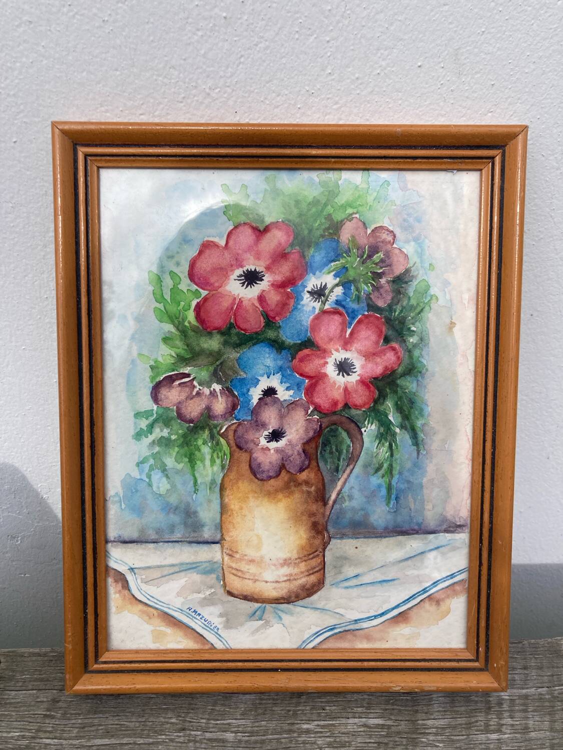 Nature morte bouquet aquarelle sur papier