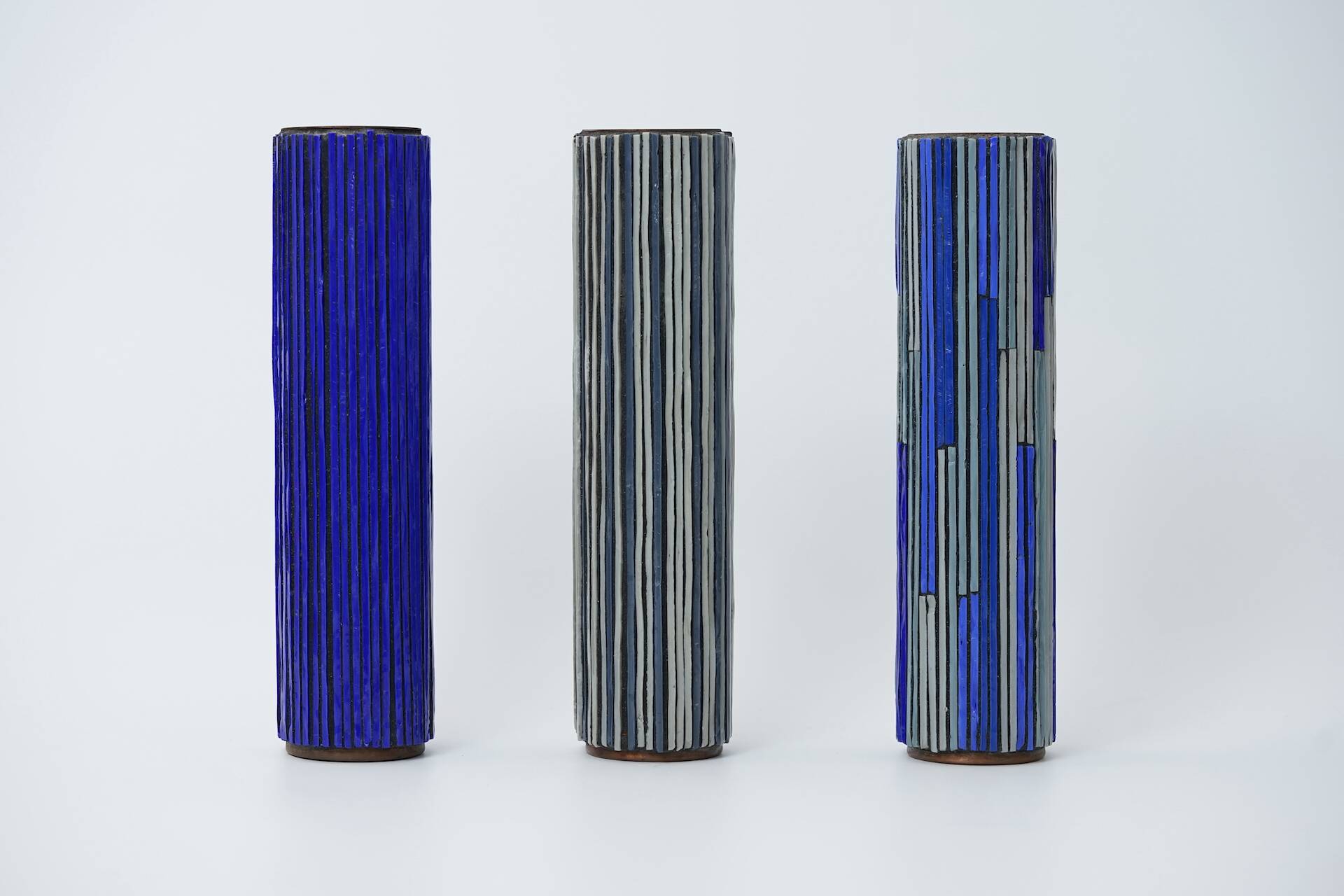 Mid Modern Pottery Mosaic Vases by W. Zimmermann for Ritter