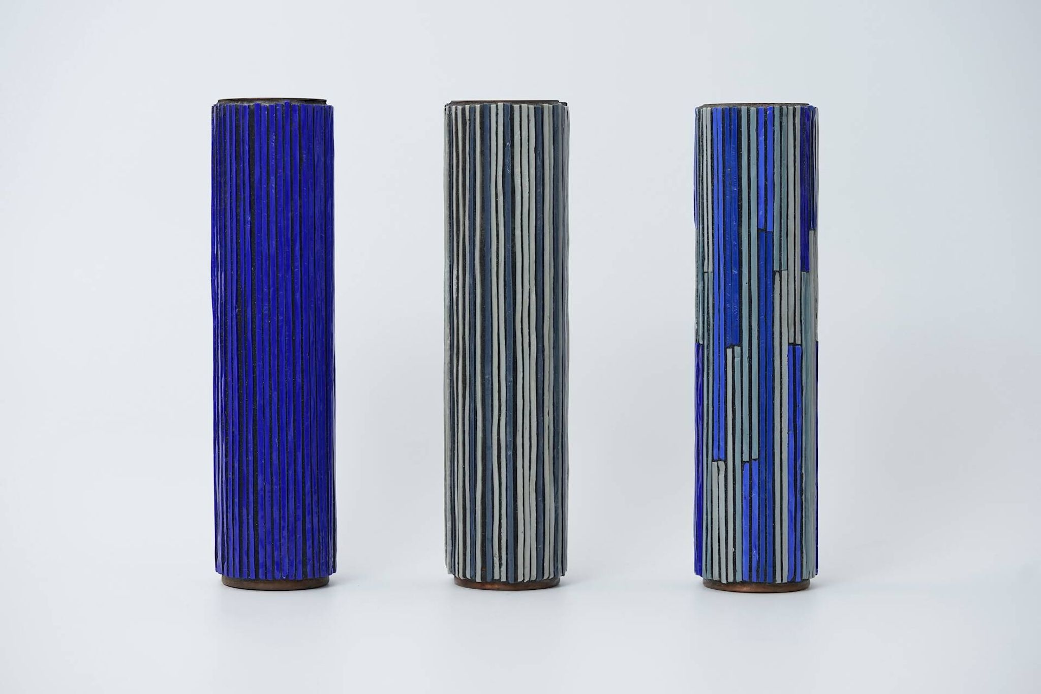 Mid Modern Pottery Mosaic Vases by W. Zimmermann for Ritter