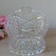 Vintage 1970s crystal basket – oval bowl with handle