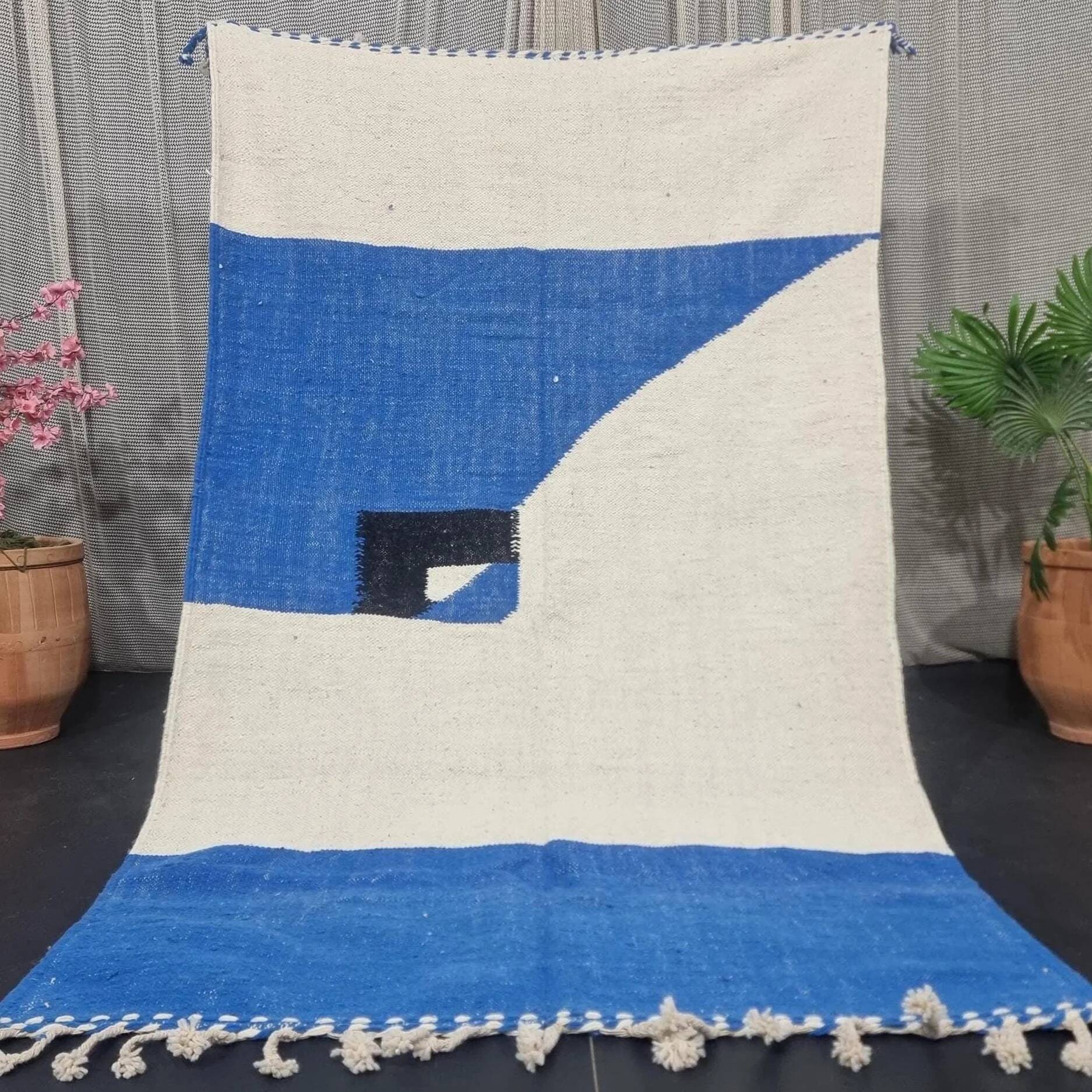 Berber carpet natural wool Morocco 3 x 2 m