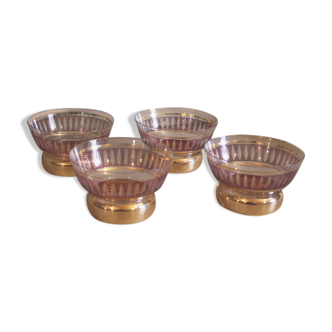 Set of 4 vintage french bowls for dessert from the 50s