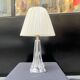 Vintage daum france 1960 crystal lamp base with pleated shade