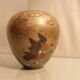Brass bronze vase with Indo-Persian enamelled decoration with birds