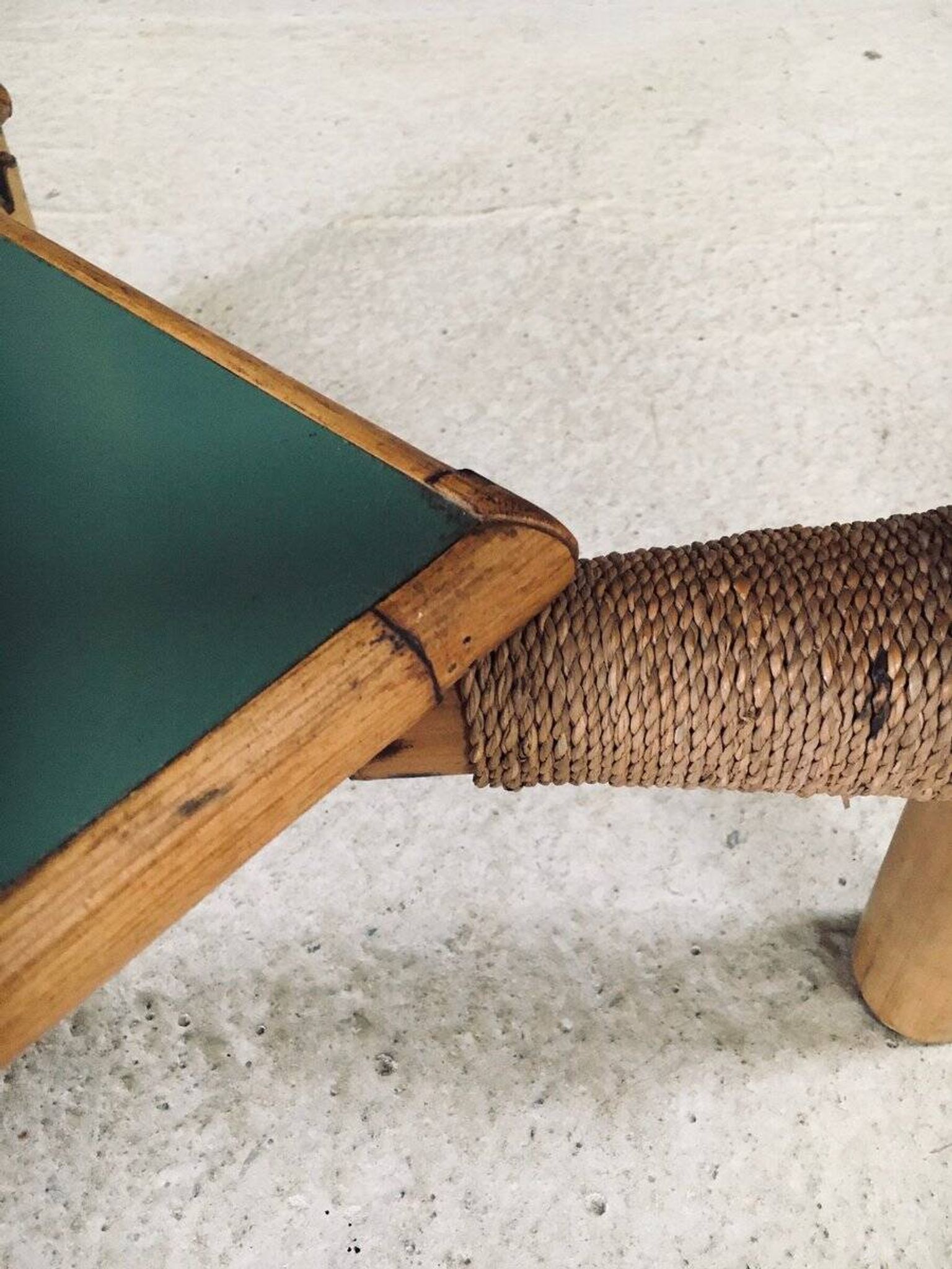Mediterranean Bamboo Side Table in the style of Audoux Minet, France, 1950s