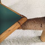 Mediterranean Bamboo Side Table in the style of Audoux Minet, France, 1950s