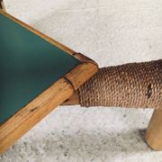 Mediterranean Bamboo Side Table in the style of Audoux Minet, France, 1950s