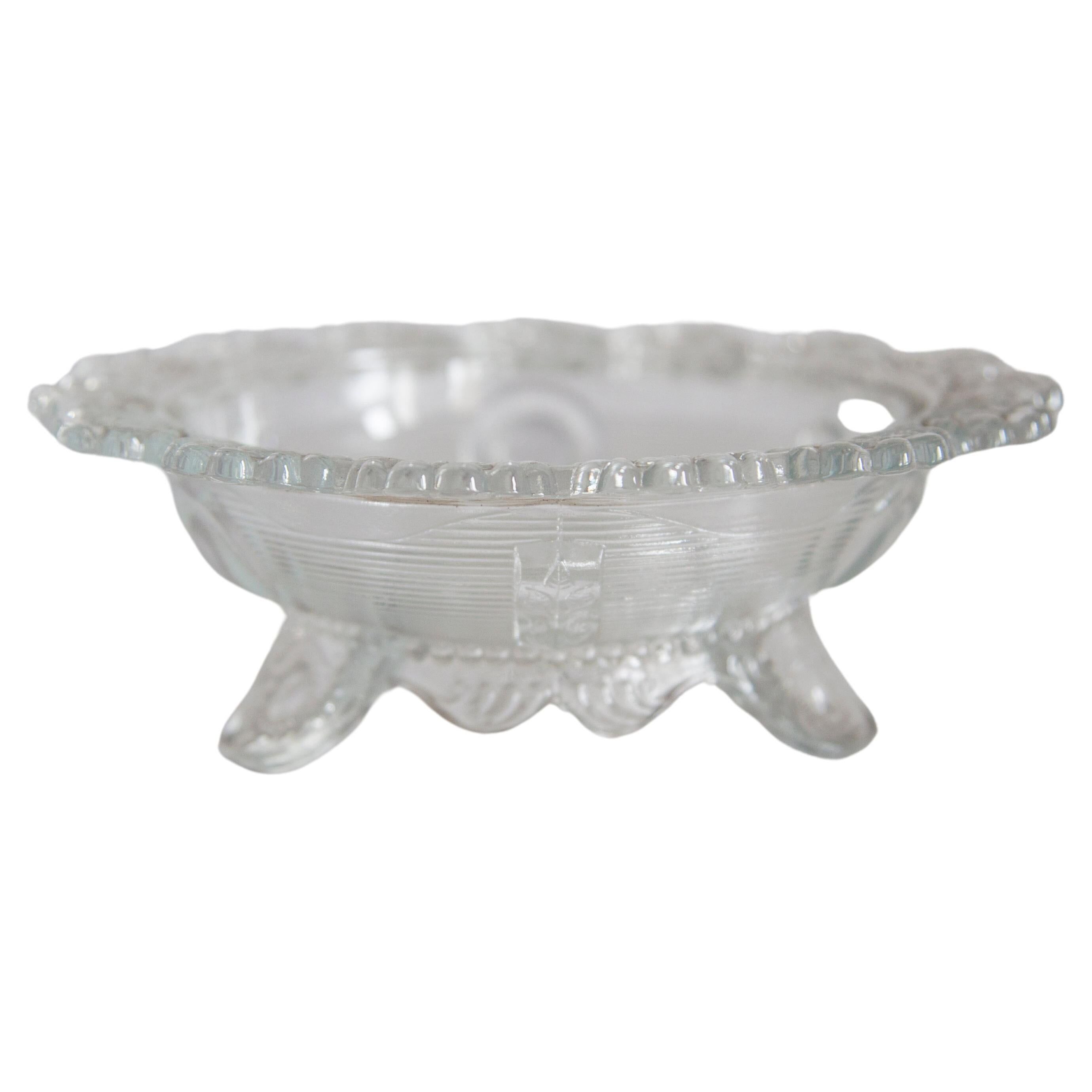 Vintage transparent glass bowl