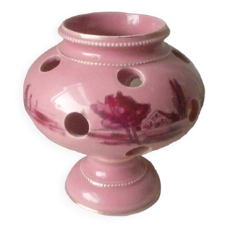 St uze pink ceramic crocus pot vase with landscape decor