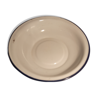 Bassine émaillée blanche/bleue