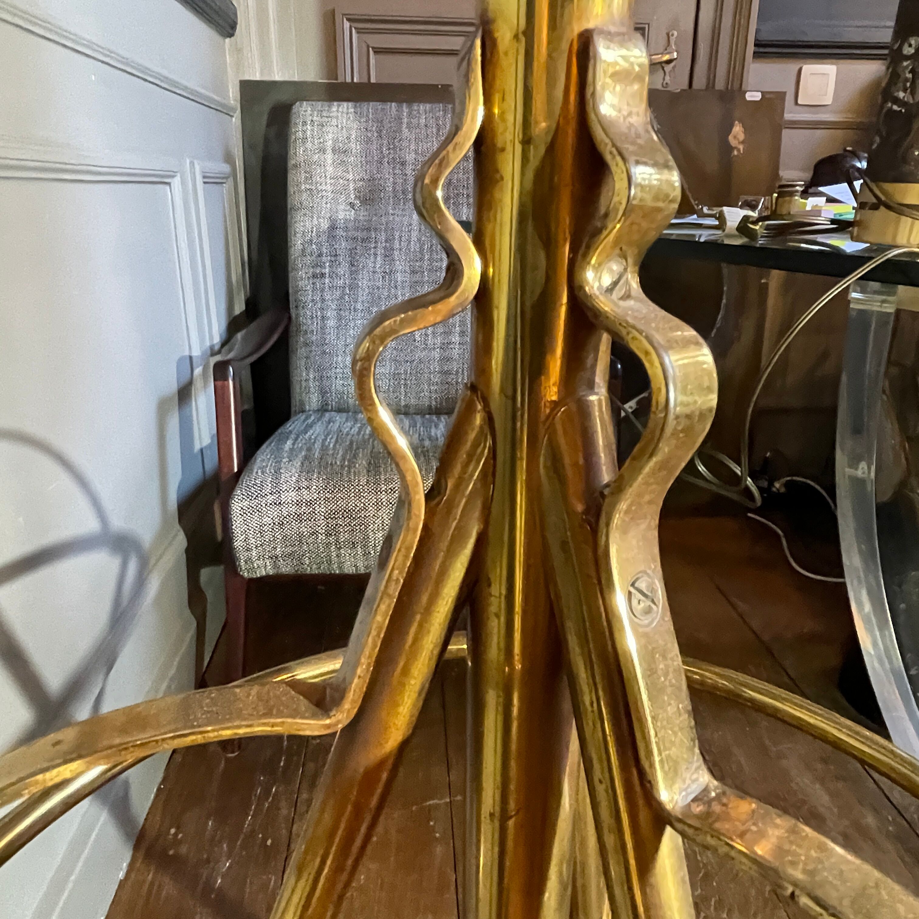 Porte manteau perroquet art nouveau arts & crafts jugendstil, bronze acier, ca 1900