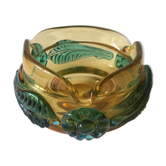 Empty ashtray vintage glass pocket murano style