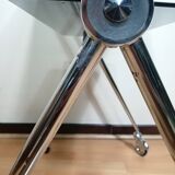 Chrome glass dessert trolley with double trays 1970