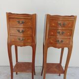 Pair of louis XV bedside tables in rosewood marquetry