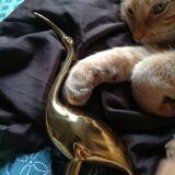 Heron or brass ibis on Plexiglas base