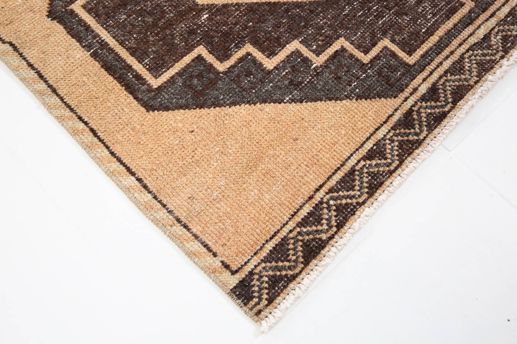 3x11 Rug For Hallway Brown Vintage Persian Runner Rug, 94x345Cm SK 5284