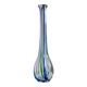 XL Vintage Murano Glass Vase by Archimede Seguso, Clear Glass with Blue-Green Details, Pumpkin Shape, Italy 1970s