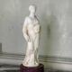 Alabaster sculpture, lady with a mask in the antique style, 19th century