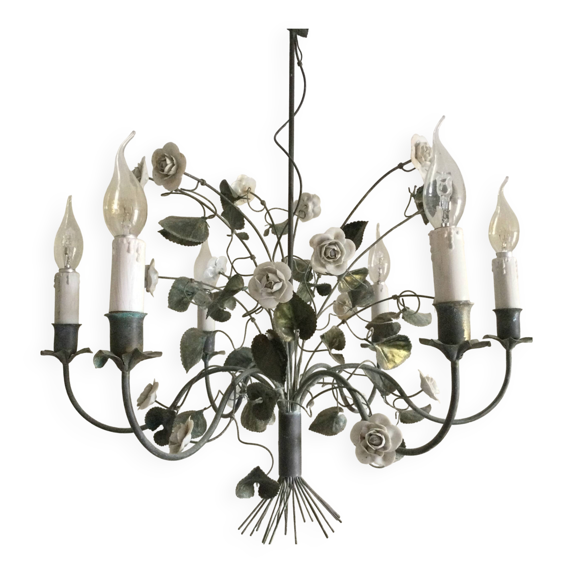 Antique metal chandelier