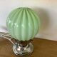 Lampe Vintage 1930 Globe Opaline Thabur Vert Art Deco
