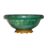 Coupe en céramique verte montée chêne