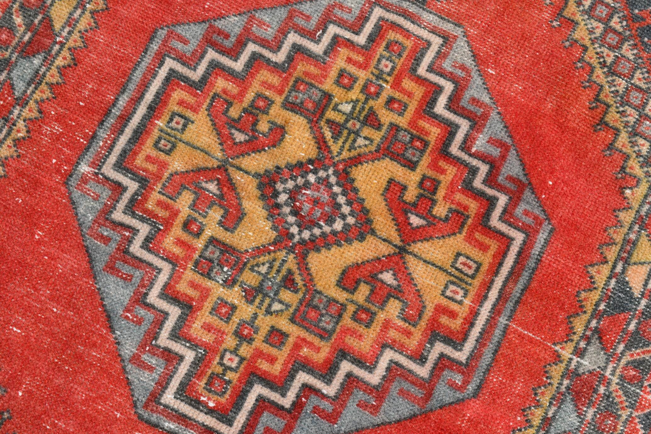 3x6 Red Navy Blue Oriental Vintage Rug, 106x201Cm