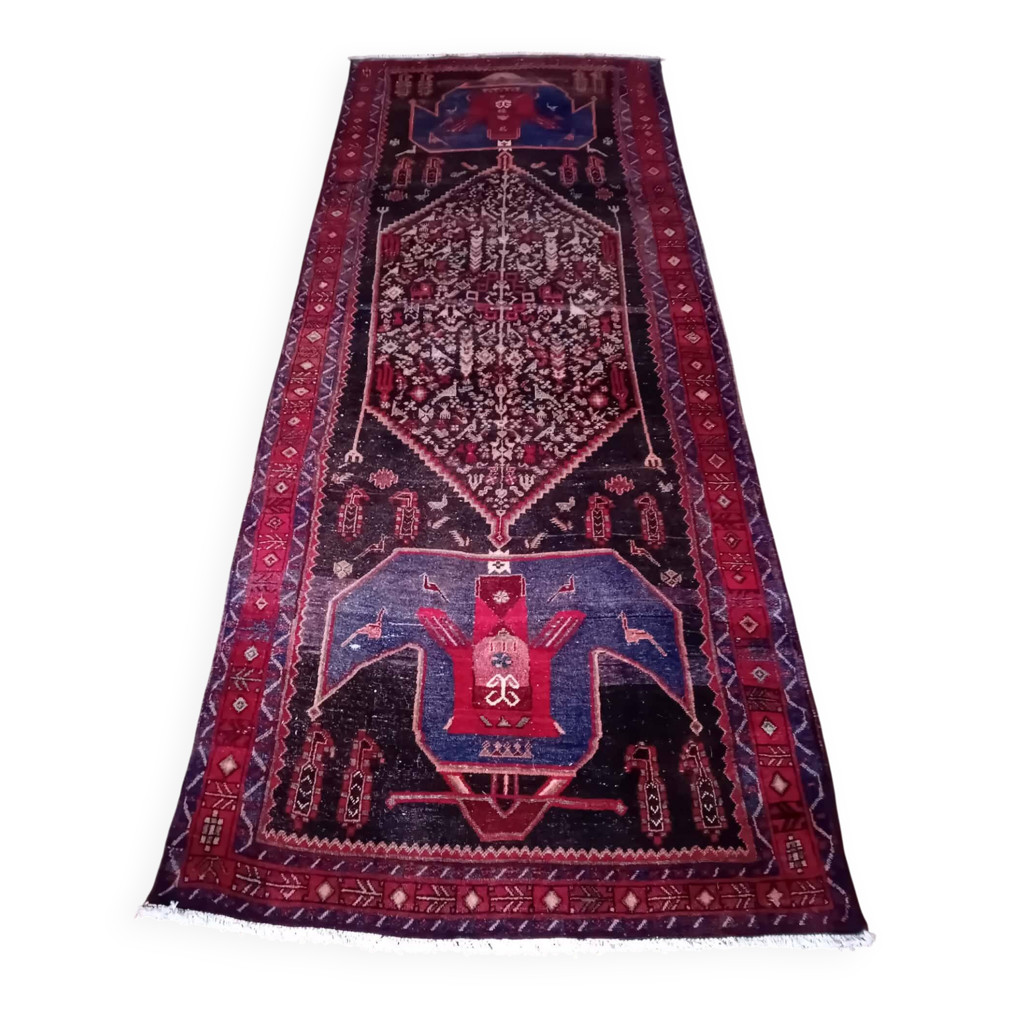 Handmade Kordi Persian rug 401x150cm