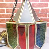 Glass and metal chandelier