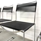 Set of 6 "Spaghetti" Chairs Italian Design 80s – Black & Chrome