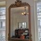 Golden wood fireplace mirror 190x110cm