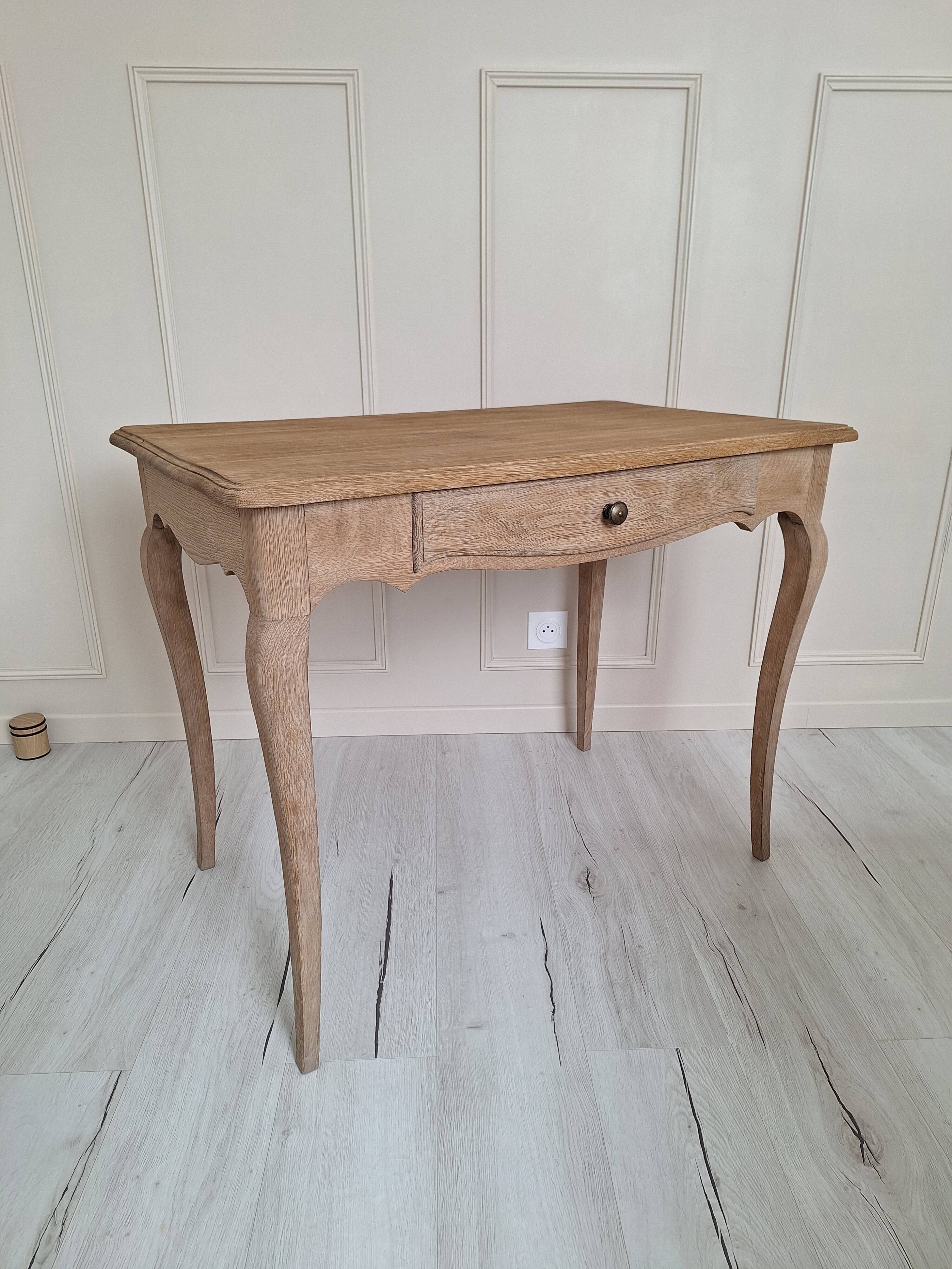 Antique oak side table in Louis XV style