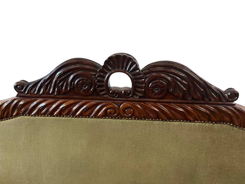 Vintage green baroque sofa / two-seater sofa