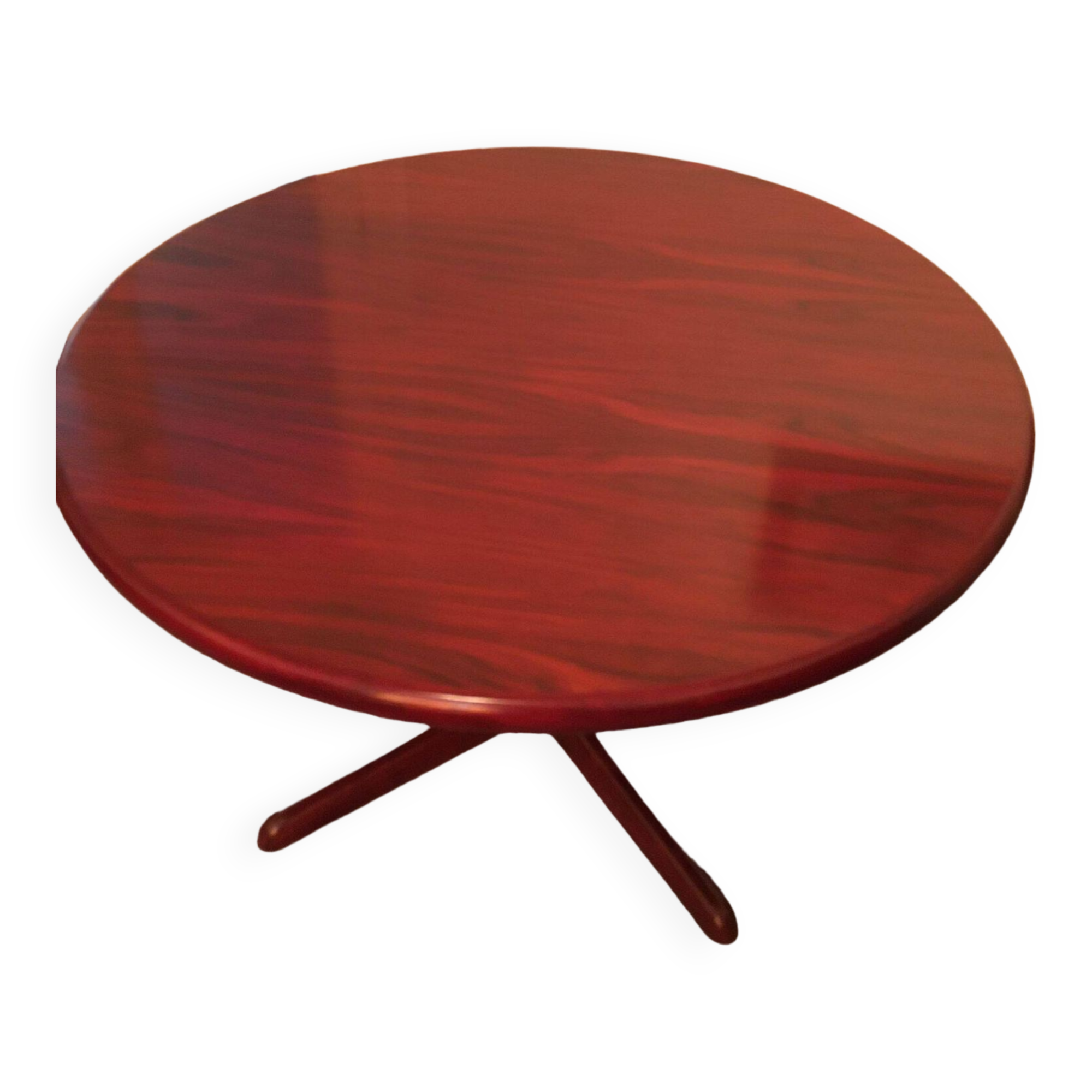 Table ronde en palissandre à pied central, design scandinave møllers møbelfabrik