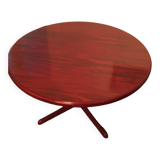 Round rosewood table with central leg, Scandinavian design møllers møbelfabrik