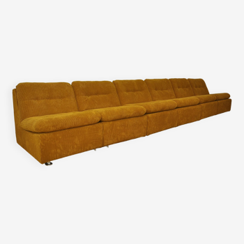 Corduroy modular sofa, 1970s, set of 6