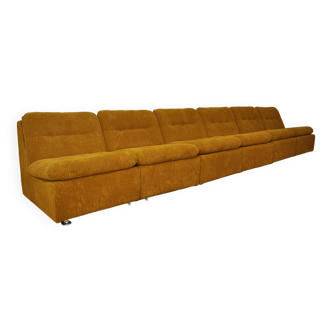 Corduroy modular sofa, 1970s, set of 6