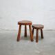 Brutalist wooden tripod stool