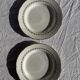 Set of 2 dessert plates with gold trim Gien Quimper D19
