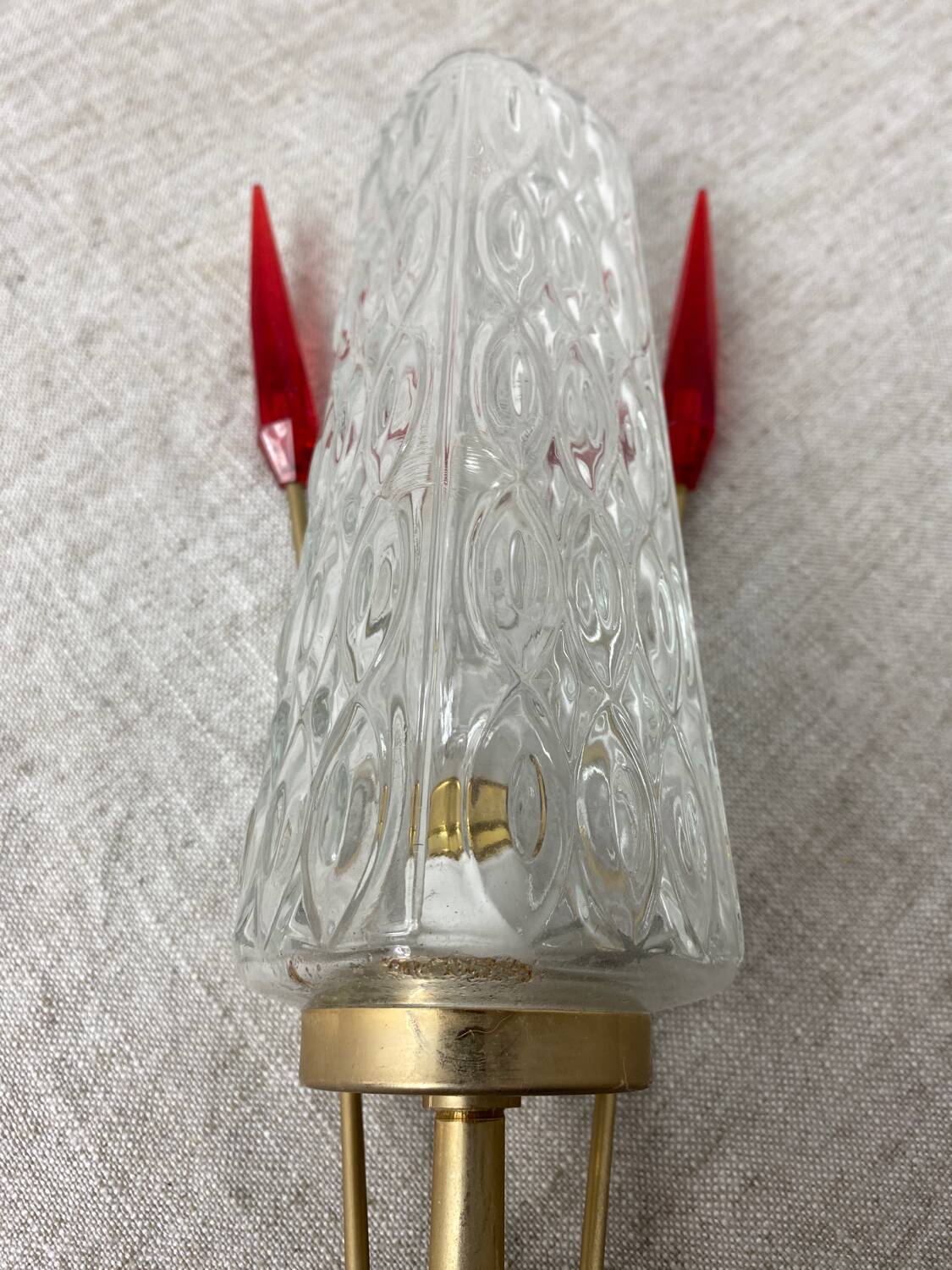 Brass and glass wall light, 1960