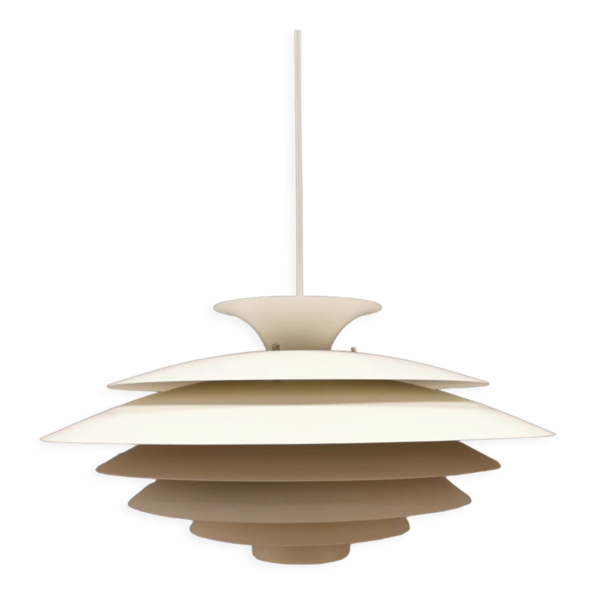 Suspension danoise de Form-Light estimée à partir des années 1980, métal laqué blanc