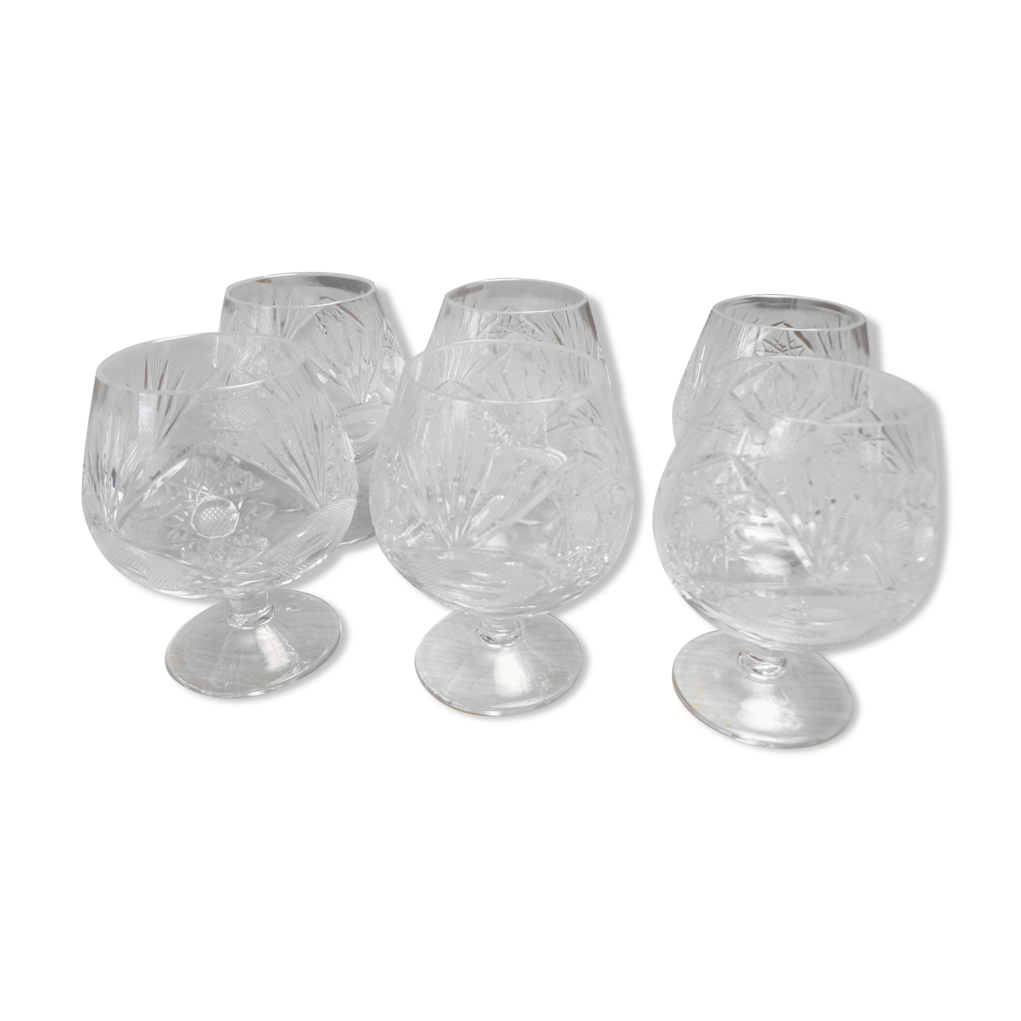 6 saint-louis crystal cognac glasses