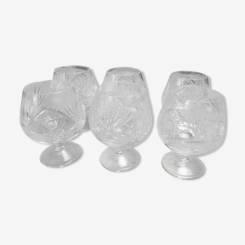 6 saint-louis crystal cognac glasses